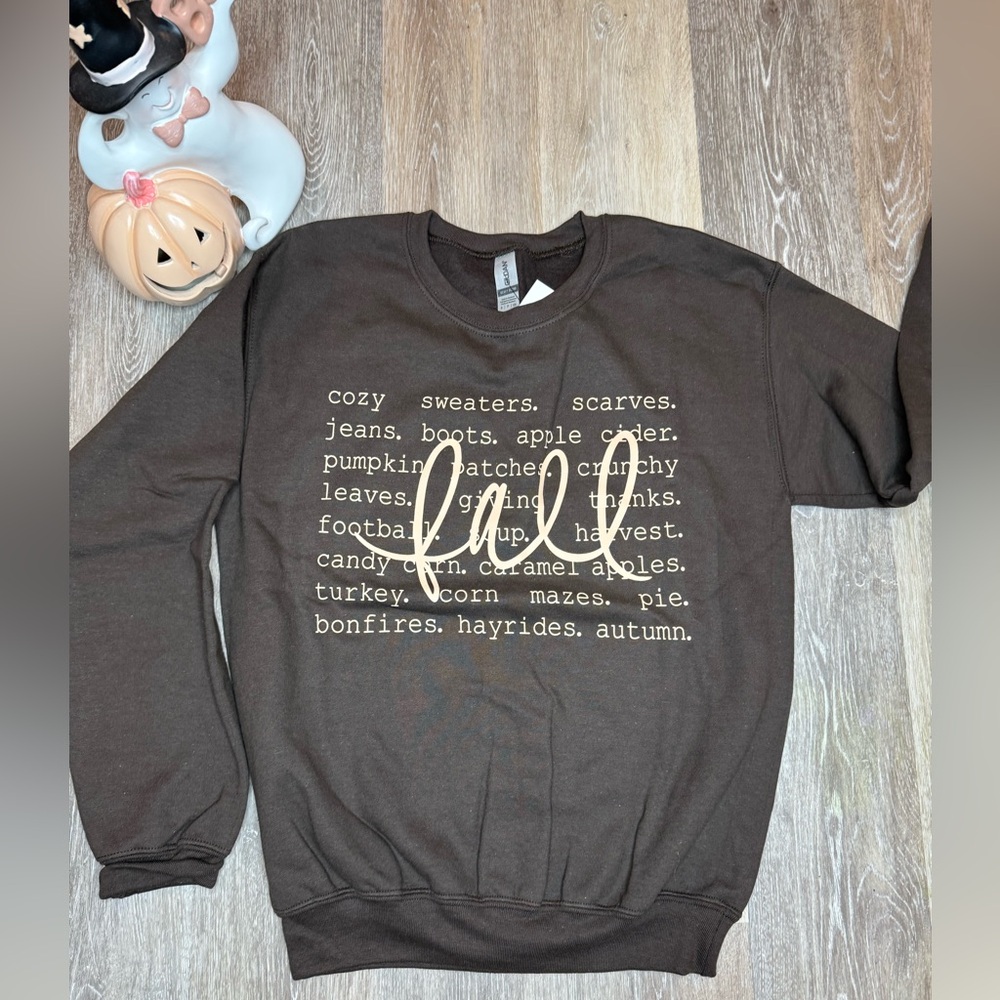 Gildan Brown Fall-Themed Women's Sweatshirt Fall